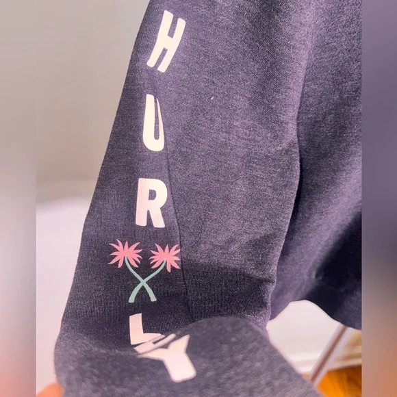 Hurley Women's Charcoal Hoodie with Pink Accents - Picture 5 of 6